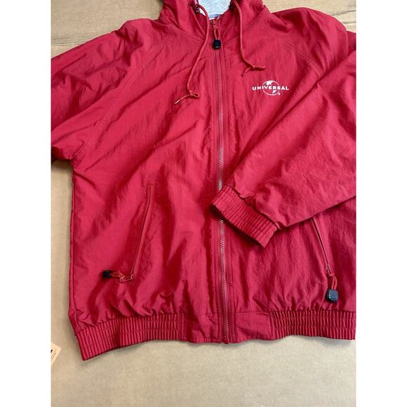 Universal Studios Adult Small Red Jacket Full Zip Hoodie Rain Windbreaker - Picture 7 of 9